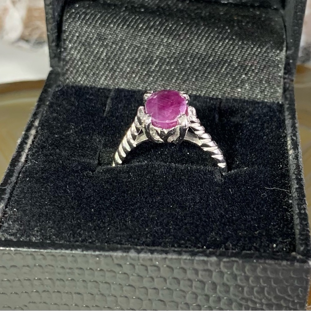 Sterling Silver Ruby Ring Size 6 - image 5